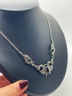 A495 Prachtige vintage zilveren ketting onyx markasiet, Sieraden, Tassen en Uiterlijk, Antieke sieraden, Ophalen of Verzenden