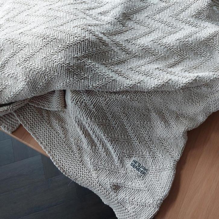 Katoenen Woondeken - Beige, Huis en Inrichting, Stoffering | Tapijten en Kleden, Nieuw, 100 tot 150 cm, 150 tot 200 cm, Rechthoekig