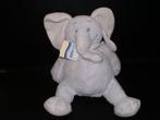 JOLLYBABY OLIFANT BLOOFY MIDDENMAAT VELOURS LICHTGRIJS MET W, Kinderen en Baby's, Speelgoed | Knuffels en Pluche, Ophalen of Verzenden