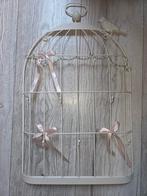 Brocante metalen Vogelkooi Sieradenrek/sleutelrek/kaartenrek, Ophalen of Verzenden, Gebruikt