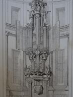 staalgravure orgel Lutherse Kerk te Amsterdam, Lemaitre 1840, Antiek en Kunst, Kunst | Etsen en Gravures, Verzenden