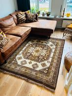 Vintage wollen vloerkleed / retro kleed, Gebruikt, 100 tot 150 cm, Crème, Vintage boho