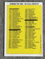 Garbage Pail Kids 1986 | 5th Series UK | Checklist Black Bar, Hobby en Vrije tijd, Stickers en Plaatjes, Ophalen of Verzenden