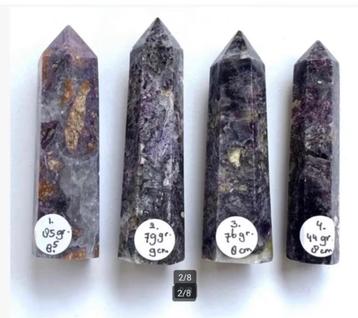 4 x Sugelite Amethist torens, punten, zie beschrijving beschikbaar voor biedingen