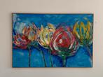 Tulpen schilderij, 150 x 100 cm, houten lijst, Ophalen