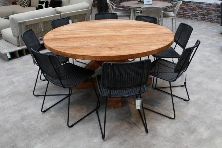 Max & Luuk Tuinset Amy | Showmodel, Tuin en Terras, Tuinsets en Loungesets, Zo goed als nieuw, Tuinset, Teakhout, 8 zitplaatsen