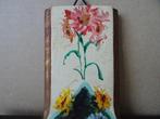 Antiek houten kruis kruisbeeld beschilderd met bloemen 28cm, Ophalen of Verzenden