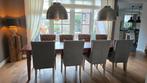 8 gecapitonneerde eetkamerstoelen, Huis en Inrichting, Stoelen, Ophalen, Zo goed als nieuw, Grijs, Vijf, Zes of meer stoelen