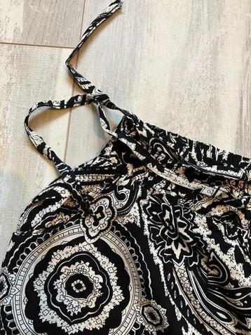 Harembroek polyester met zwart witte print beschikbaar voor biedingen