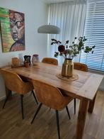 Eetkamertafel 180 x 90 van prachtig teak., Ophalen, Gebruikt, 50 tot 100 cm, Vijf personen of meer
