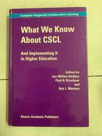 NOV WHAT WE KNOW ABOUT CSCL, Sociale psychologie, Ophalen of Verzenden, Zo goed als nieuw