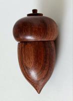 Antiek Houten Naaldenkoker Eikel Vingerhoed Naaigerei Treen , Verzenden