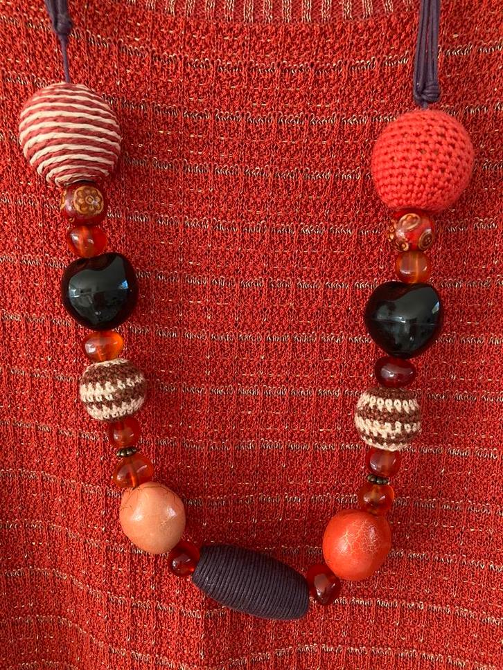 Mooie KETTING uit Parijs! Boho stijl, Sieraden, Tassen en Uiterlijk, Kettingen, Zo goed als nieuw, Overige materialen, Oranje
