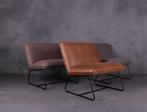 Mooie fauteuil in stof en leer | Industrieel, Minder dan 75 cm, Nieuw, 50 tot 75 cm, Ophalen