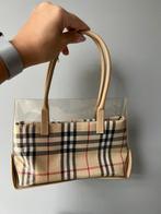 BURBERRY STIJL STOF NYLON BEIGE RUIT HANDTAS HAND TAS, Handtas, Beige, Ophalen of Verzenden, Zo goed als nieuw