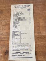 Verkade Prijslijst 1940 - Brood- en Bloembonnen, Zaandam, Ophalen of Verzenden