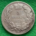 Servië 5 dinara 1879 zilver, Verzenden, Joegoslavië, Zilver