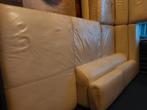 Hoekbank wit leer, Huis en Inrichting, Ophalen, 250 tot 300 cm, Gebruikt, 100 tot 125 cm