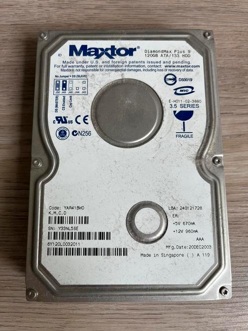 Maxtor DiamondMax Plus 9 120GB IDE HDD, Computers en Software, Harde schijven, Desktop, IDE, Ophalen of Verzenden