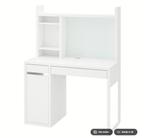 Buro  Micke Ikea Wit met blauwe deurtjes en lades, Ophalen, Gebruikt, Bureau