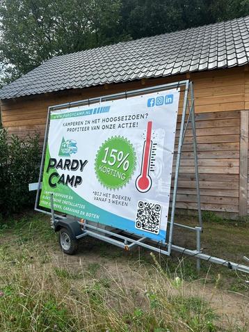  AANHANGERS: RECLAME – STEIGER – OPEN – GESLOTEN beschikbaar voor biedingen
