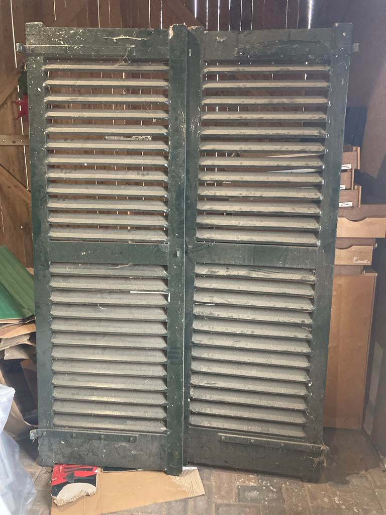 Houten Louvre Deuren - 203x70 cm - Geschikt voor Buiten, Doe-het-zelf en Verbouw, Deuren en Horren, Gebruikt, Buitendeur, 200 tot 215 cm