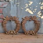 1x Gietijzeren krans laurierkrans engelen trompet *Etage3*, Gebruikt, ., Ophalen of Verzenden, .