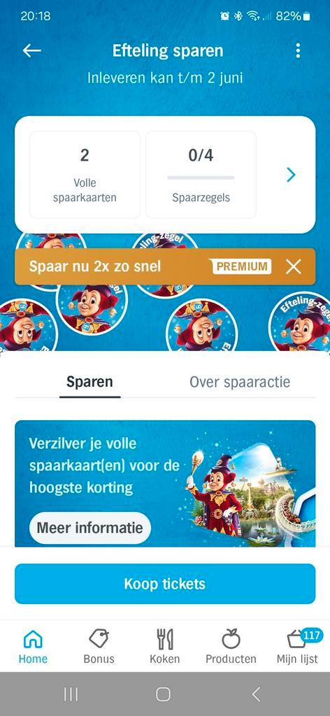 2x volle spaarkaart Efteling zegels Albert Heijn, Tickets en Kaartjes, Recreatie | Pretparken en Attractieparken, Drie personen of meer