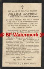 Hoeben Willem 1853 Alkmaar 1910 x Boekel - 21675, Verzamelen, Bidprentjes en Rouwkaarten, Bidprentje, Ophalen of Verzenden