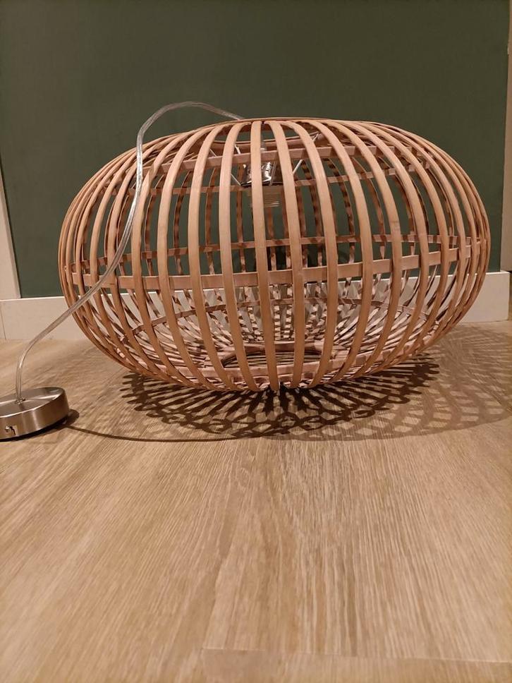 Hanglamp Indy bamboe naturel, Huis en Inrichting, Lampen | Hanglampen, Zo goed als nieuw, Ophalen