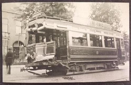 Turmactram Tram Ongeluk Tabak  Den Haag Antieke Foto, Verzamelen, Ansichtkaarten | Themakaarten, Ongelopen, Voor 1920, Voertuig