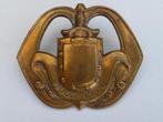 oud baret embleem - WAPEN DER INFANTERIE - NULLI CEDO - (2), Verzamelen, Ophalen of Verzenden, Landmacht, Nederland, Embleem of Badge