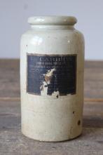 Oude Franse brocante grespot met etiket *Pronck & Praal*, Ophalen of Verzenden