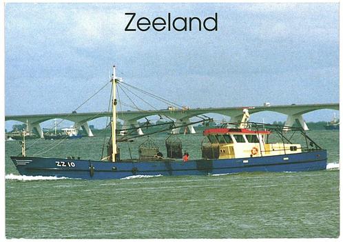 805073	Mosselkotter ZZ 10 Zelandbrug	Zeeland	_Gelopen met mo, Verzamelen, Ansichtkaarten | Nederland, Gelopen, Zeeland, Ophalen of Verzenden