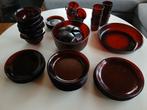 Arcoroc Sierra vintage 6-voudig servies rood, Huis en Inrichting, Keuken | Servies, Ophalen, Overige stijlen, Glas, Schaal of Schalen