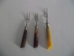 3 st vintage benen dienvorkjes 2x 13 cm 17 cm 1930-1940 p st, Antiek en Kunst, Antiek | Bestek, Ophalen of Verzenden