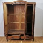 Vintage antieke kledingkast, garderobekast spiegelkast 905, Huis en Inrichting, Kasten | Kledingkasten, Met hangruimte, Gebruikt