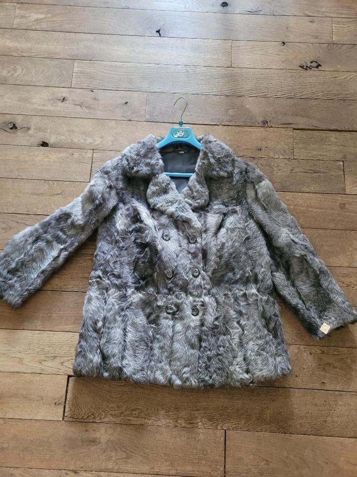 Vintage bontjas, Kleding | Dames, Jassen | Winter, Zo goed als nieuw, Grijs, Ophalen of Verzenden