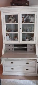 Buffetkast tweedelig met onder secretaire en lades, Huis en Inrichting, Ophalen, 100 tot 150 cm, Met deur(en), 25 tot 50 cm