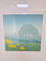 zeefdruk kunstenaar Hans Heijman Langs de Dijk Nederland ‘90, Antiek en Kunst, Ophalen of Verzenden