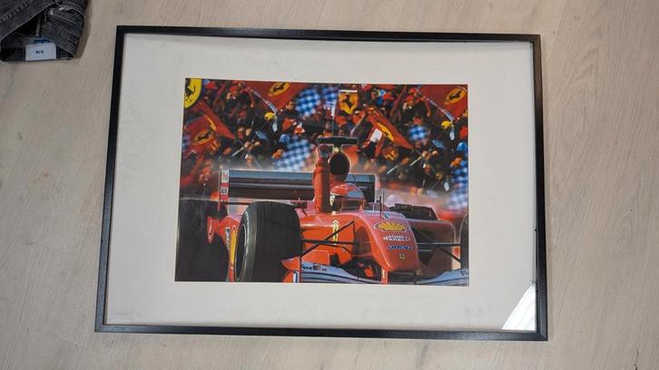Formule 1 Ferrari Plaat Ingelijst, Antiek en Kunst, Kunst | Tekeningen en Foto's, Ophalen