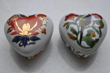 Vintage Doosje Dekseldoosje Hart Porselein 6 cm beschikbaar voor biedingen
