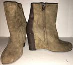 G-Star Suede /leren sleehak laarjes mt 36, Beige, Lage of Enkellaarzen, Ophalen of Verzenden, Zo goed als nieuw
