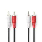 2x RCA Male | 2x RCA Male | Vernikkeld | 1.00 m, Ophalen of Verzenden, Nieuw, Minder dan 2 meter, Overige kabels