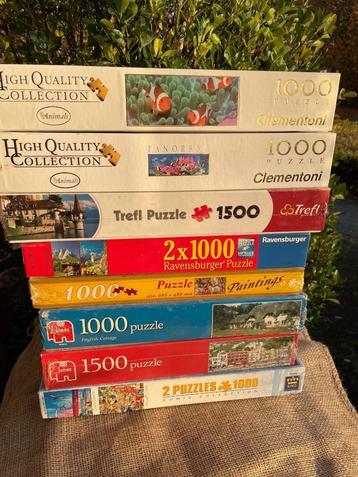 8 ongebruikte legpuzzels van 1000 stukjes of meer. beschikbaar voor biedingen