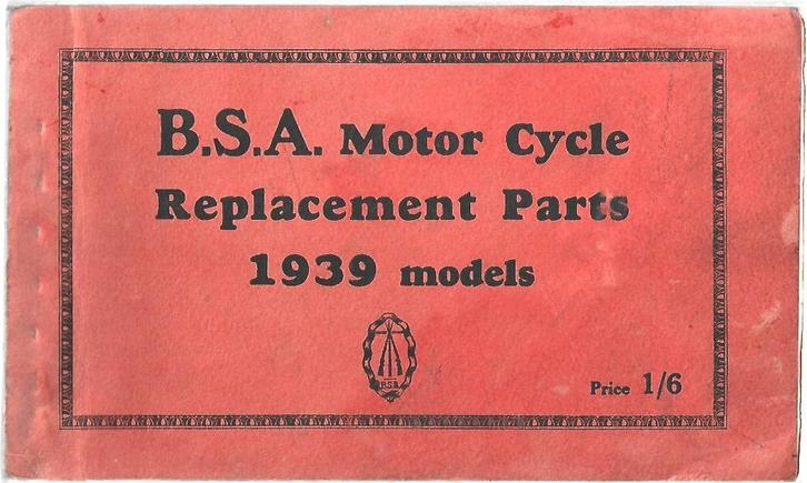 BSA 1939 Parts List C10 11 B21 23 24 25 28 M20 21 22 23 24, Motoren, Handleidingen en Instructieboekjes, Overige merken, Verzenden