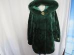 groene  luxe faux bont jas mt L grote sierknopen new yorkse, Ophalen of Verzenden, Gedragen, Maat 38/40 (M), Groen