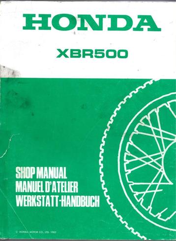 Honda XBR500 shop manual werkplaatsboek meertalig beschikbaar voor biedingen