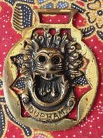 Antiek kleppermannetje uit Engeland met een kattenkop 9 cm., Antiek en Kunst, Ophalen of Verzenden, Koper