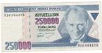 24-1581 Turkije 250.000 lire ND, Verzenden, Midden-Oosten, Los biljet